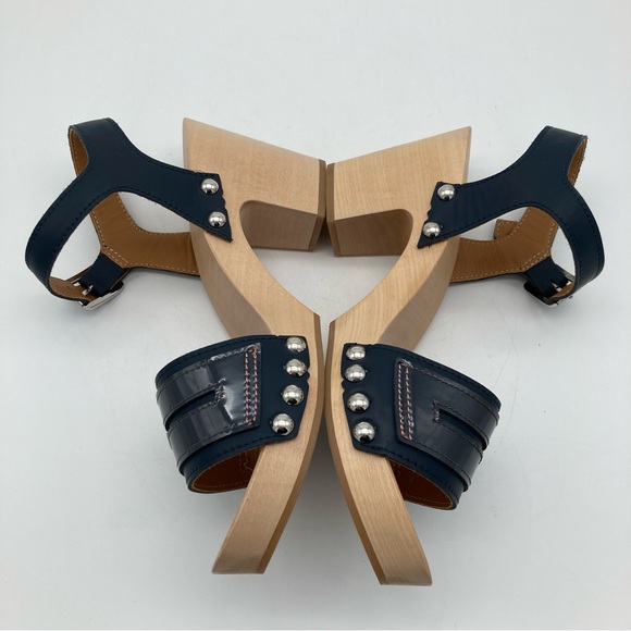 Hunter Refined Penny Loafer Leather and Wood Clog Sandal - Picture 8 of 11